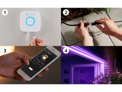 Không gian ánh sáng trắng và màu Hue Lightstrip Outdoor