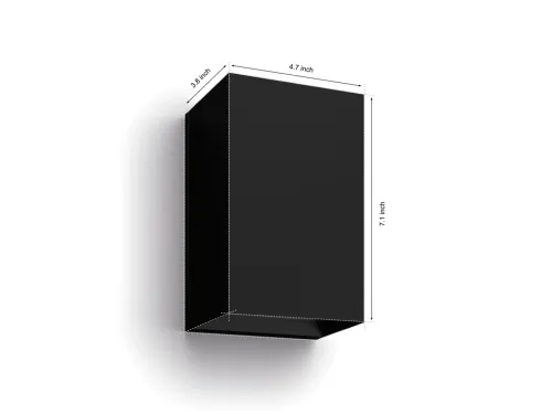 Không gian ánh sáng trắng và màu Resonate Hue WACA wall lantern black 2x8