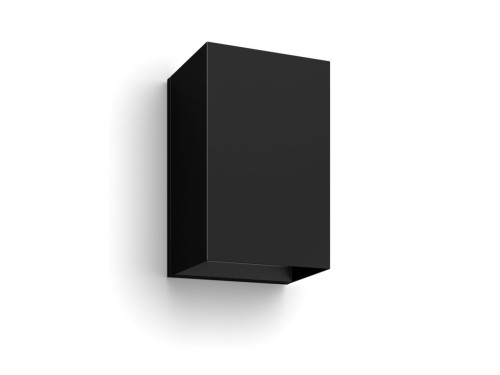 Không gian ánh sáng trắng và màu Resonate Hue WACA wall lantern black 2x8